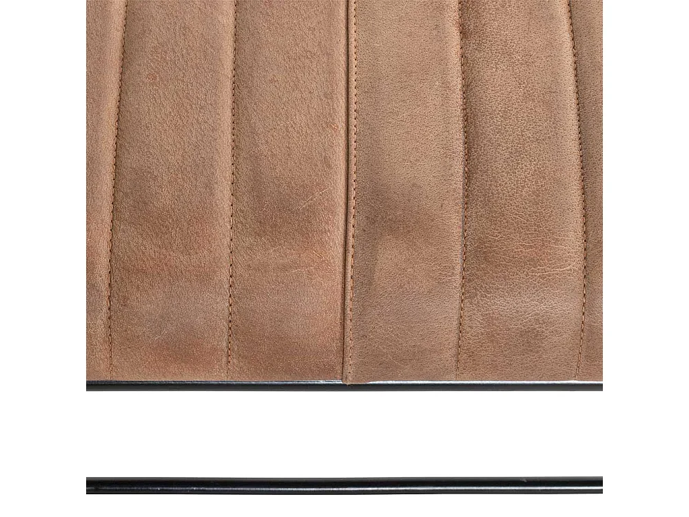 Ledersitzbank im Industry und Loft Stil Bügelgestell aus Metall