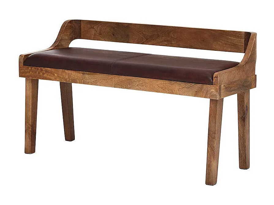 Esstischbank im rustikalen Landhausstil Dunkelbraun Echtleder