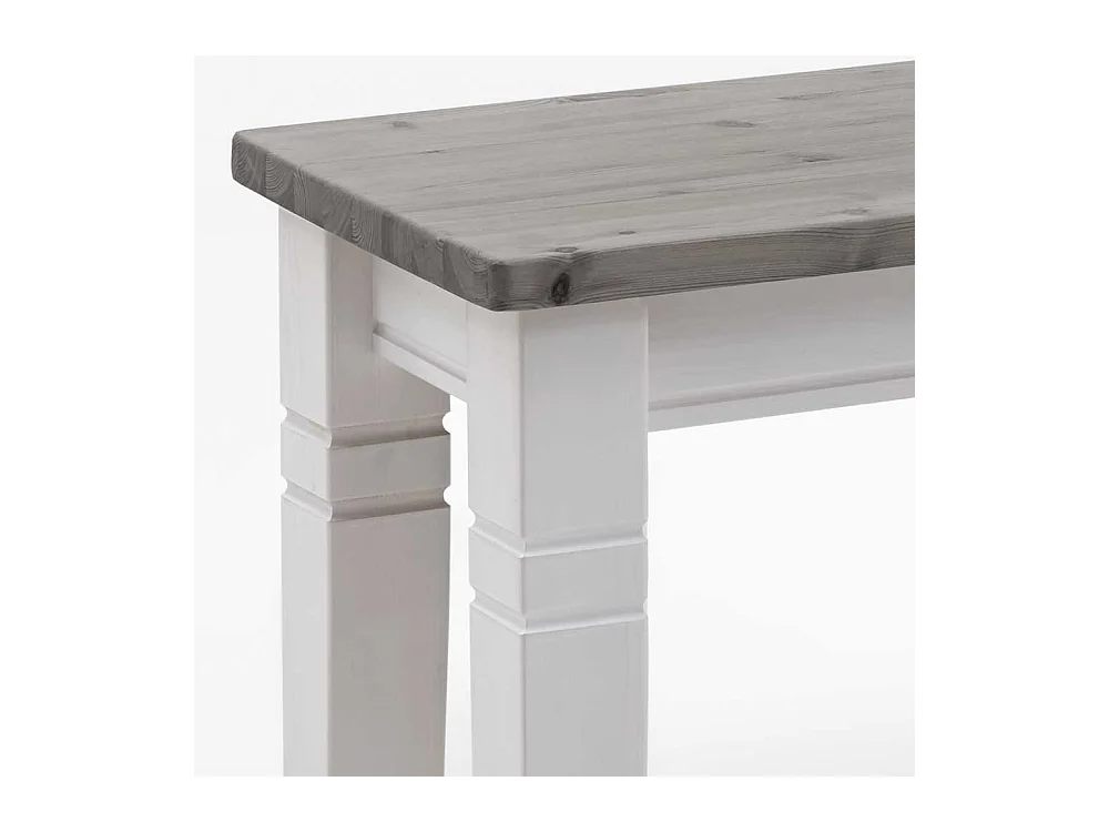 Massivholzbank in Weiß Grau Landhaus