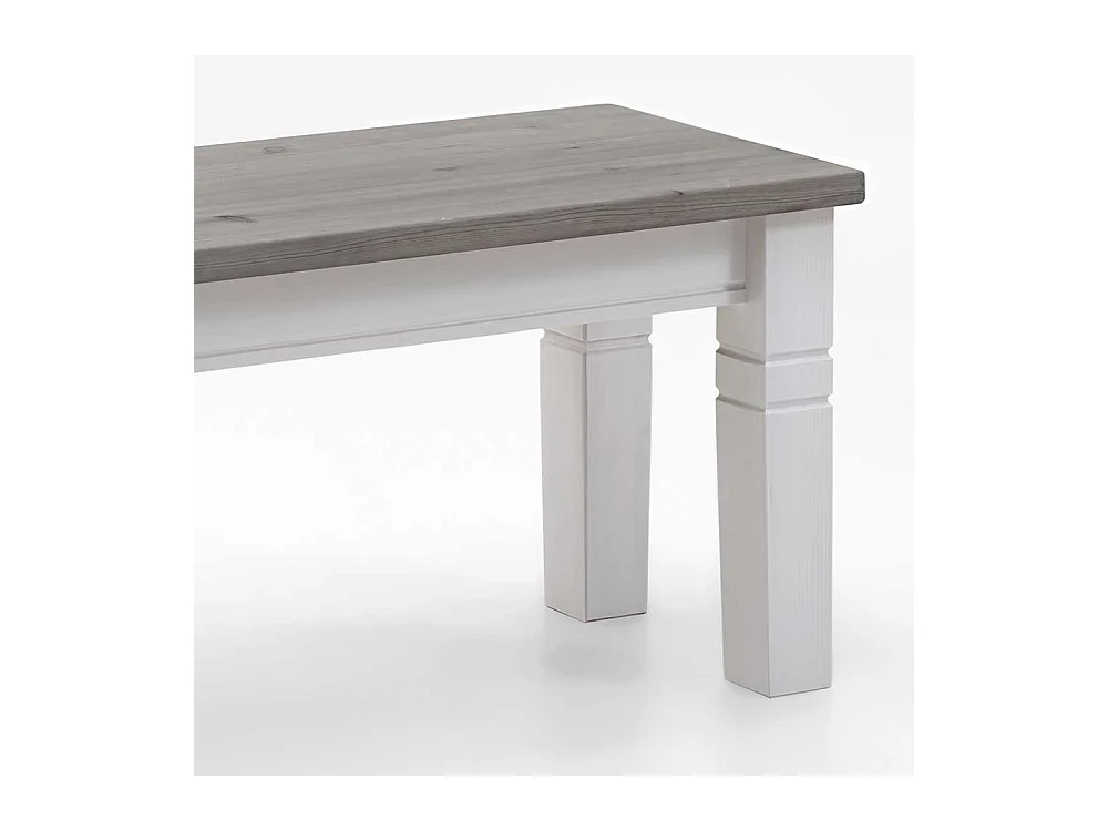 Massivholzbank in Weiß Grau Landhaus
