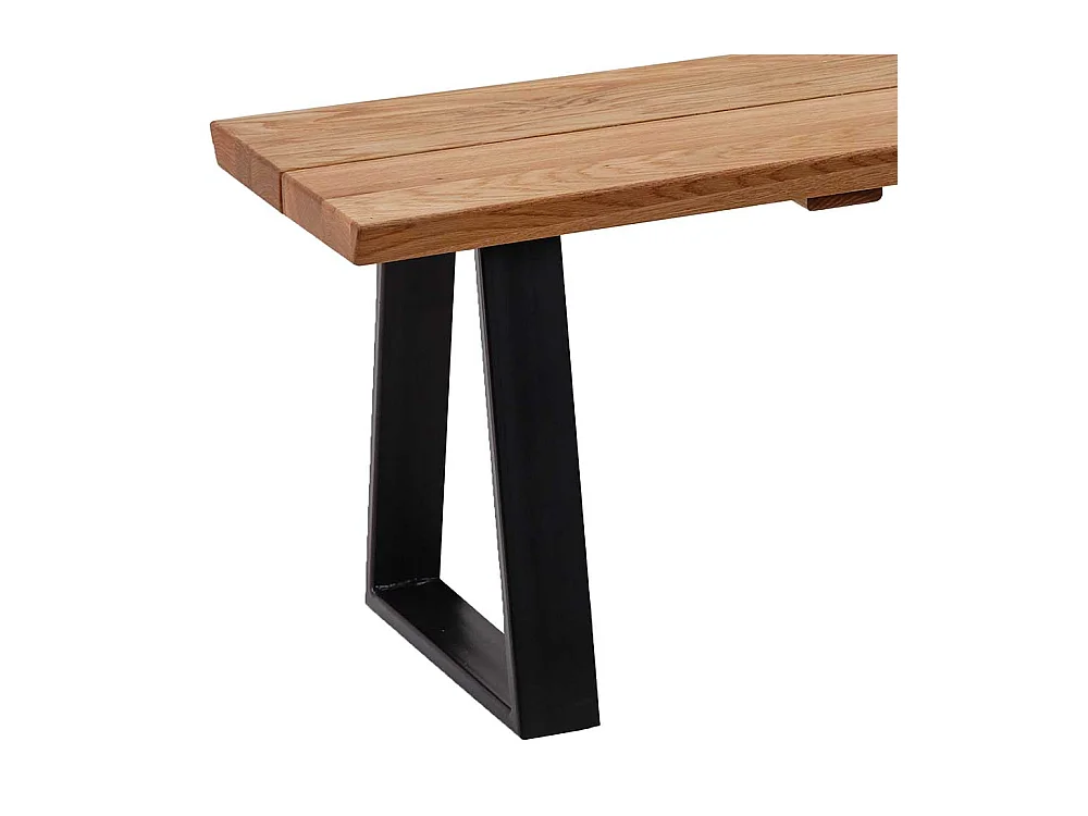 Esszimmersitzbank aus Wildeiche Massivholz Bügelgestell aus Metall