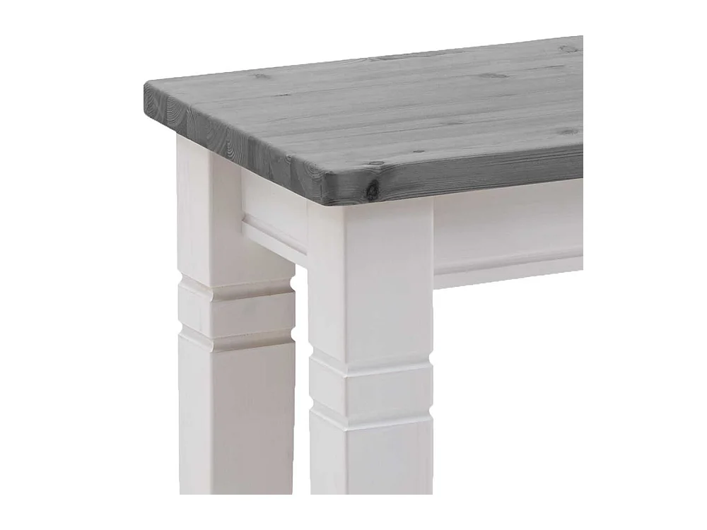 Holzbank zweifarbig in Kiefer Grau und Weiß Landhausstil