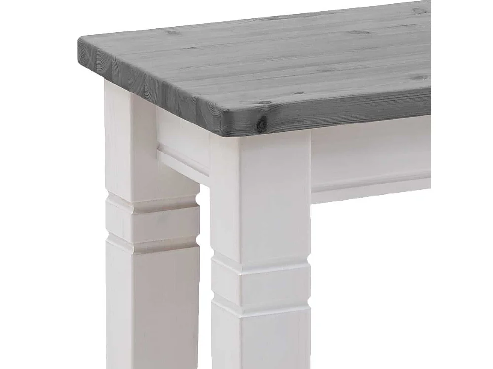 Holzbank zweifarbig in Kiefer Grau und Weiß Landhausstil