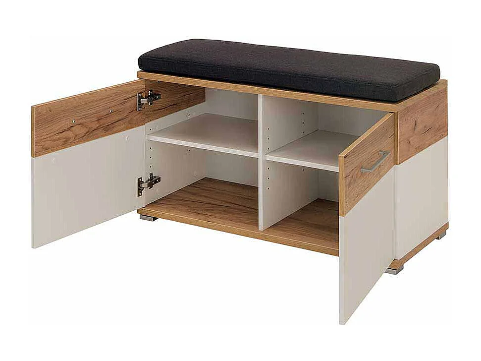 Dielenbank in Weiß Eiche 2 türig