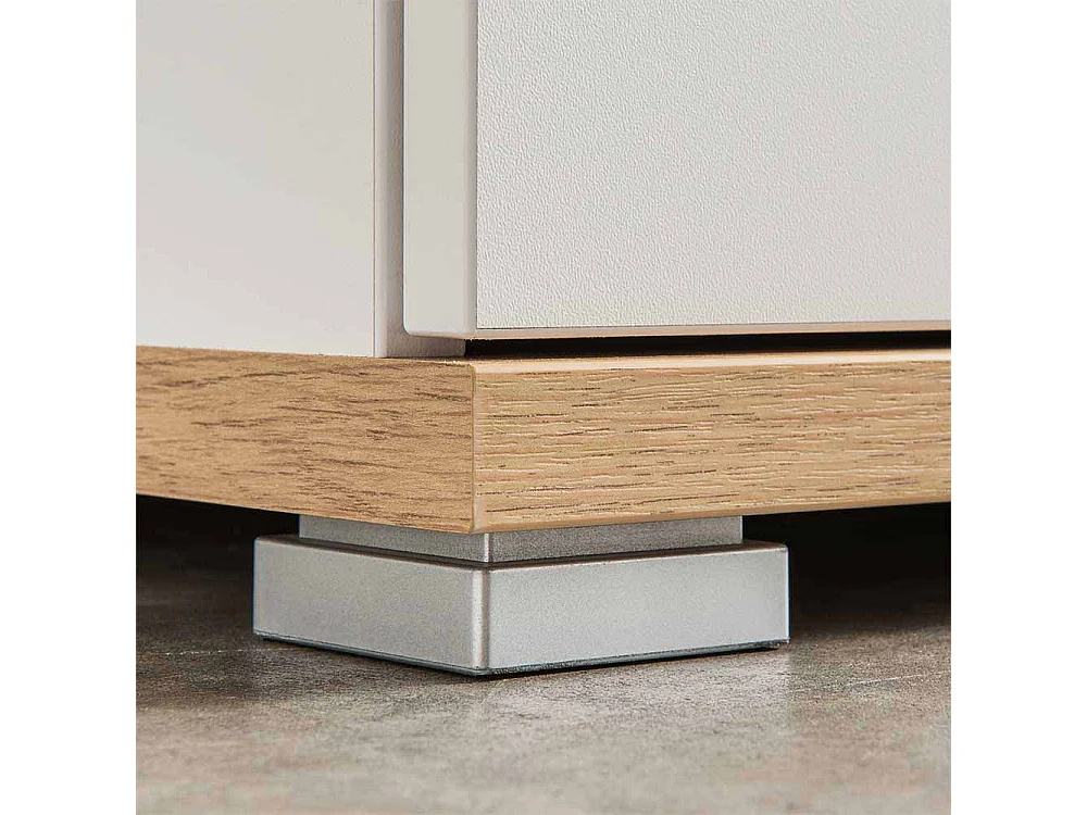 Dielenbank in Weiß Eiche 2 türig