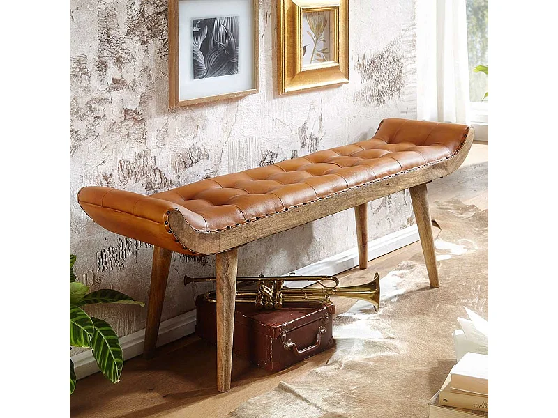 Rustikale Landhaus Ankleidebank 125 cm breit 47 cm Sitzhöhe