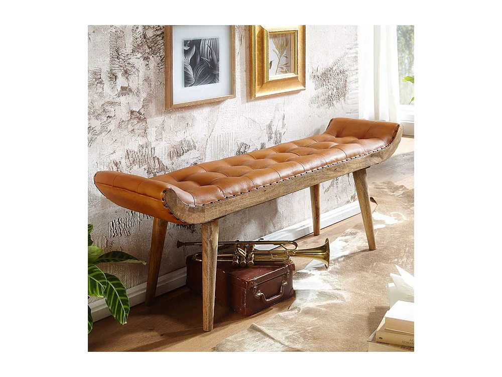 Rustikale Landhaus Ankleidebank 125 cm breit 47 cm Sitzhöhe