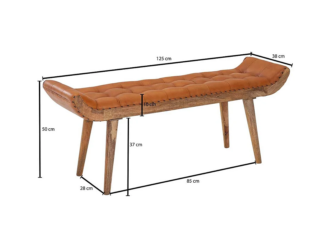 Rustikale Landhaus Ankleidebank 125 cm breit 47 cm Sitzhöhe