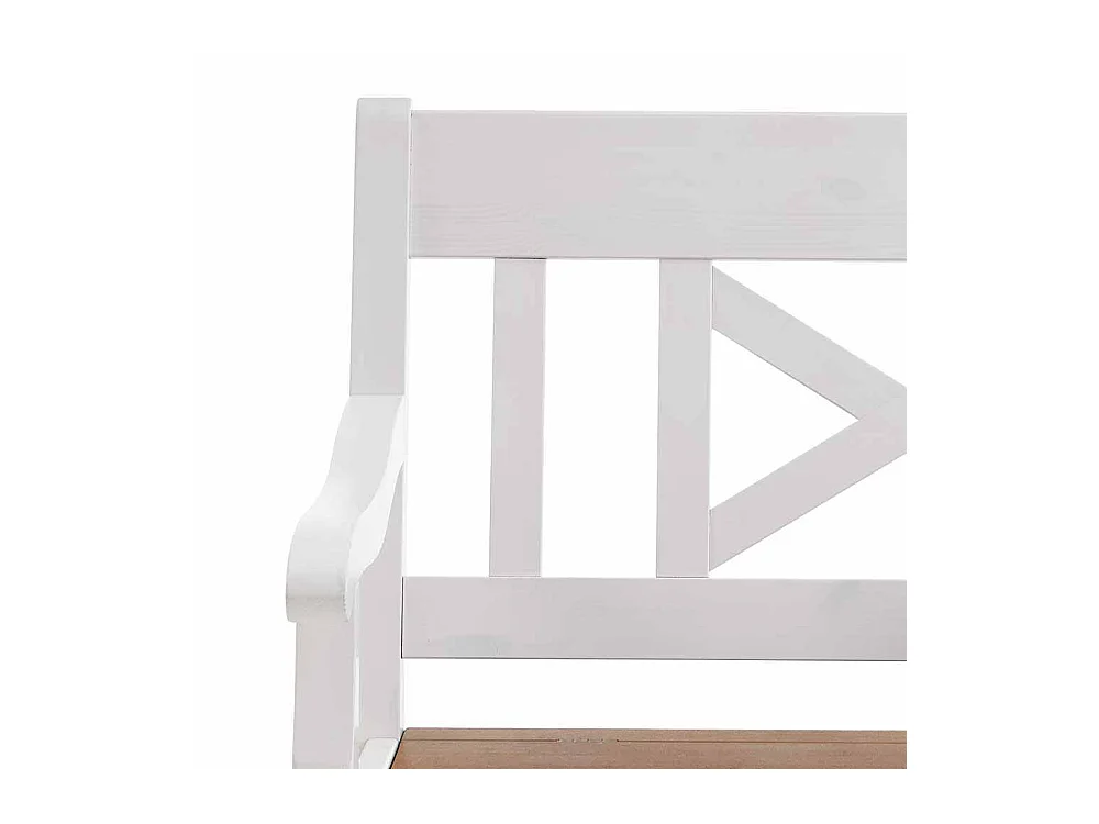 Essbank in Weiß Kiefer massiv Armlehnen