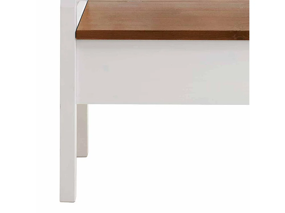 Essbank in Weiß Kiefer massiv Armlehnen