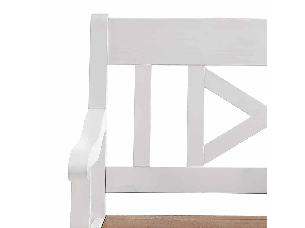 Essbank in Weiß Kiefer massiv Armlehnen