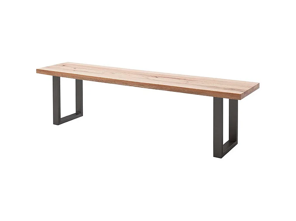 Küchenbank aus Zerreiche Massivholz Bügelgestell aus Metall