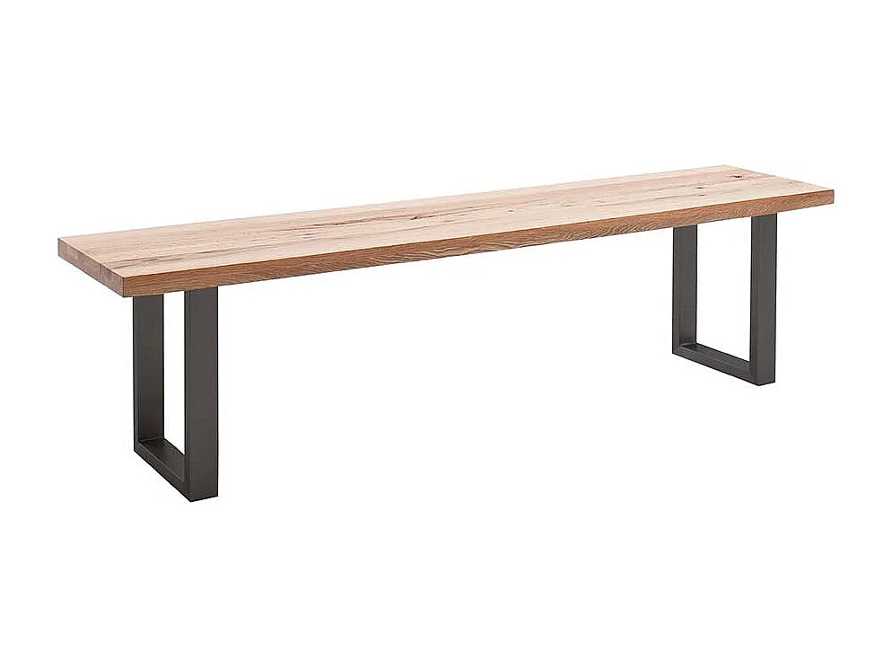 Küchenbank aus Zerreiche Massivholz Bügelgestell aus Metall