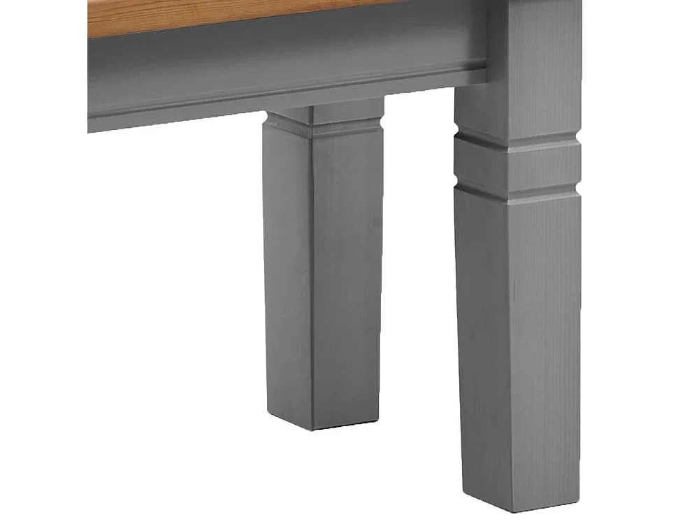 Massivholz Bank ohne Lehne in Grau und Kiefer Laugenfarben Landhausstil