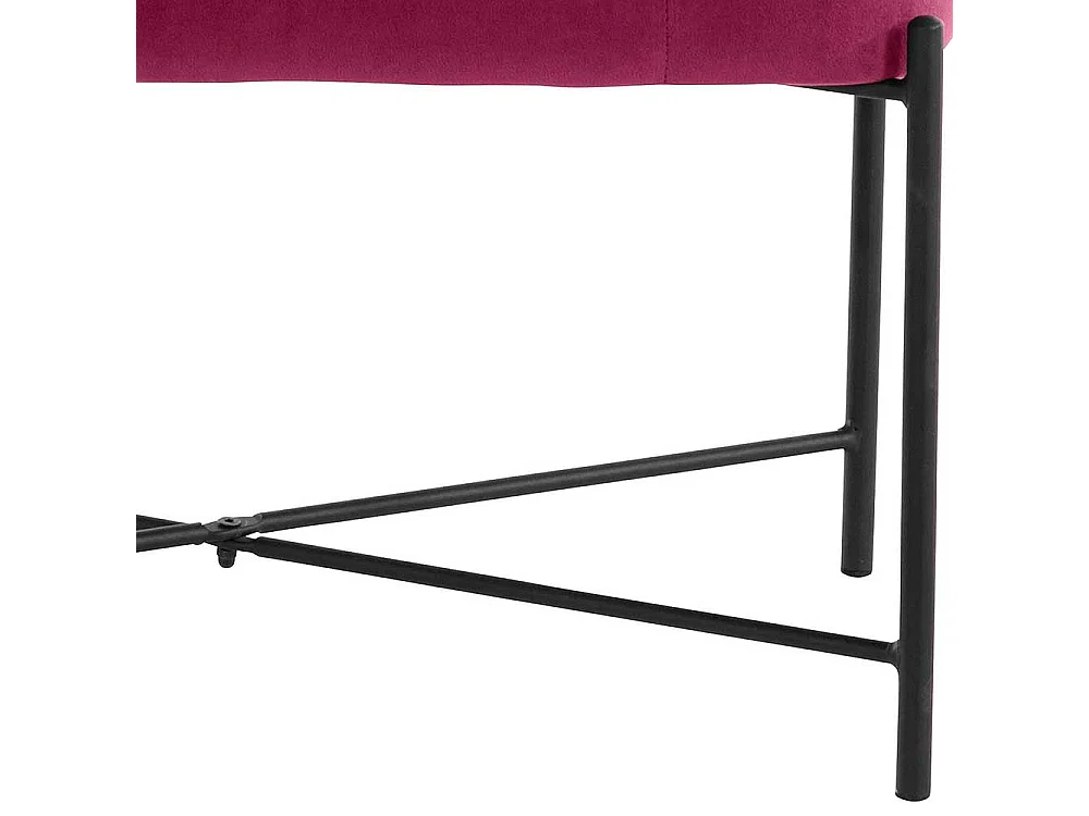 Bank Samt Pink mit Vierfußgestell aus Metall 43 cm hoch