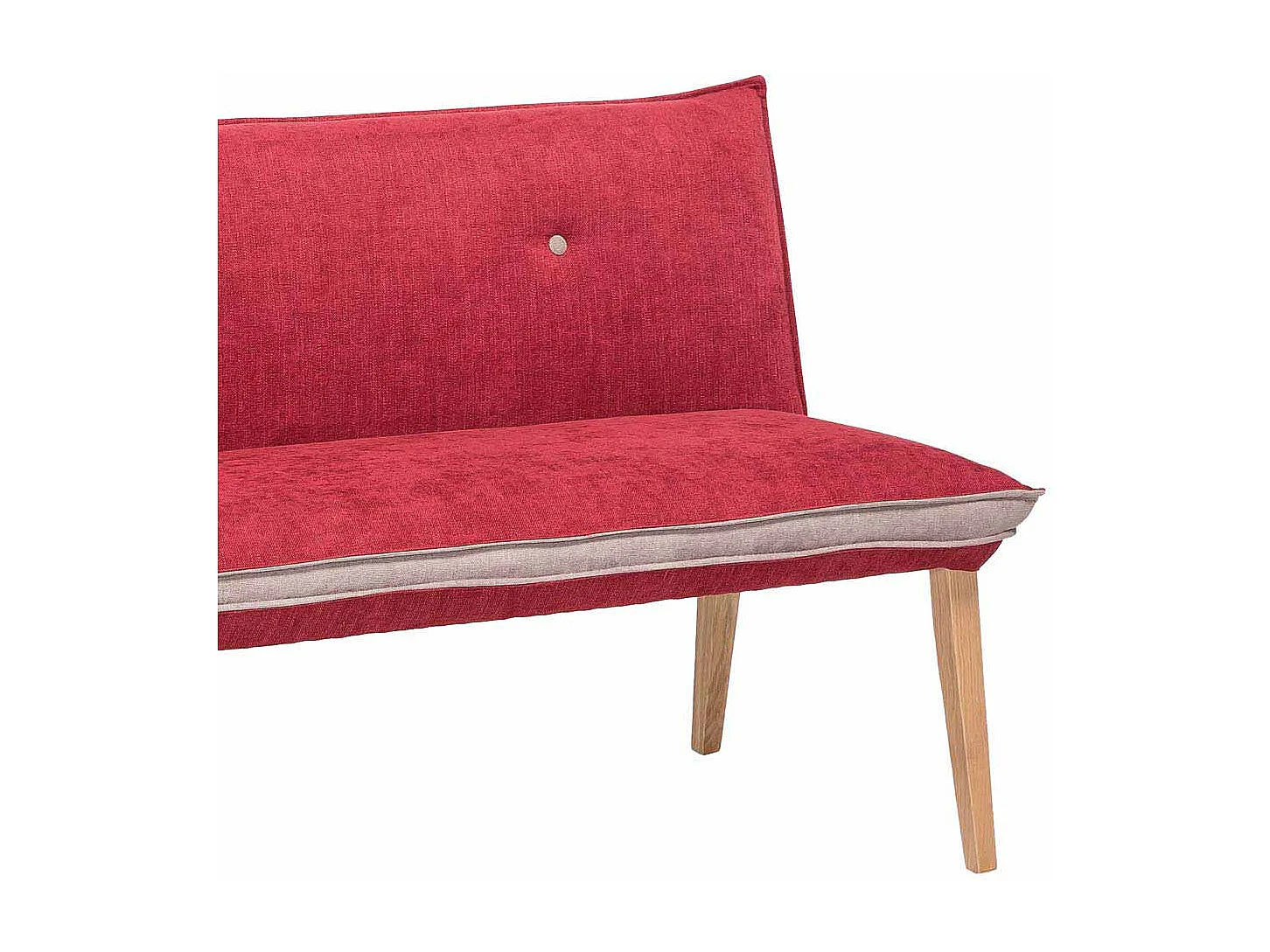 Polsterbank in Rot Beige Webstoff