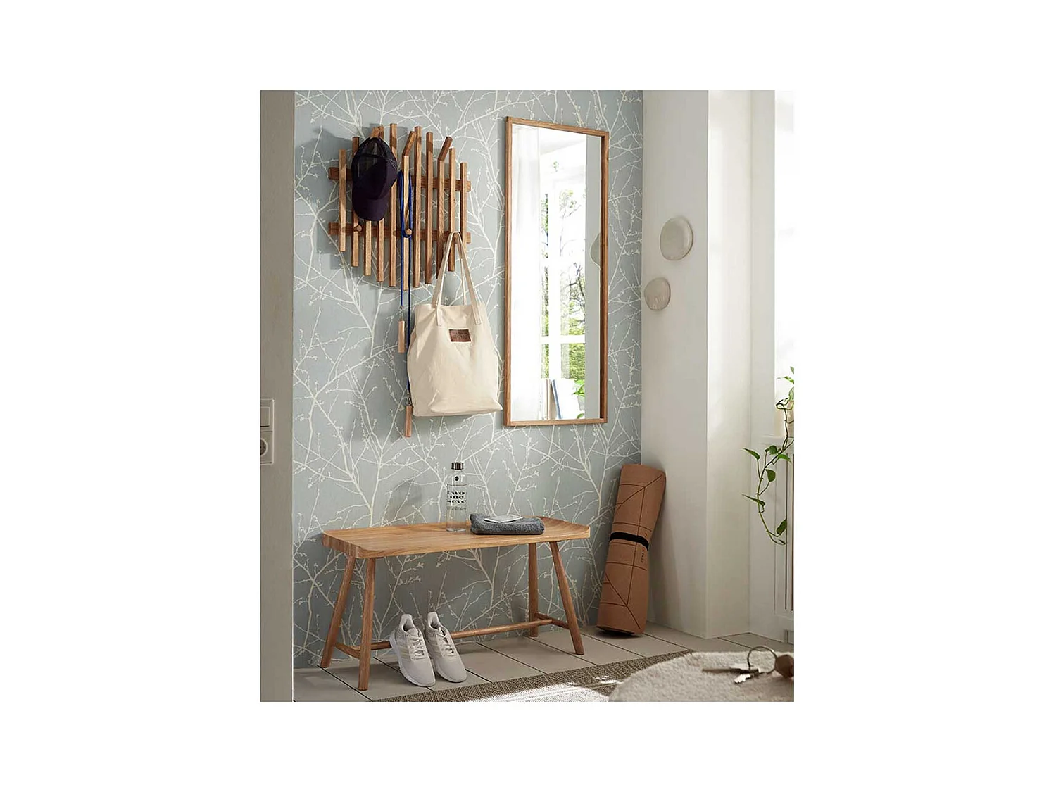 Holzbank Sitzbank aus Eiche Massivholz in modernem Design