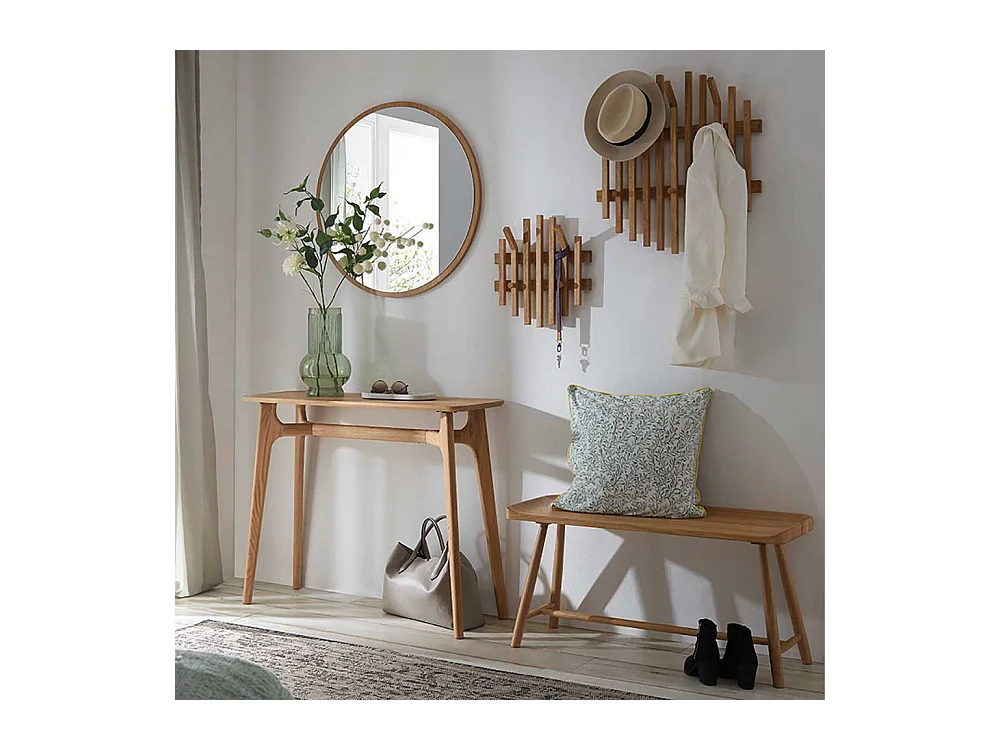 Holzbank Sitzbank aus Eiche Massivholz in modernem Design