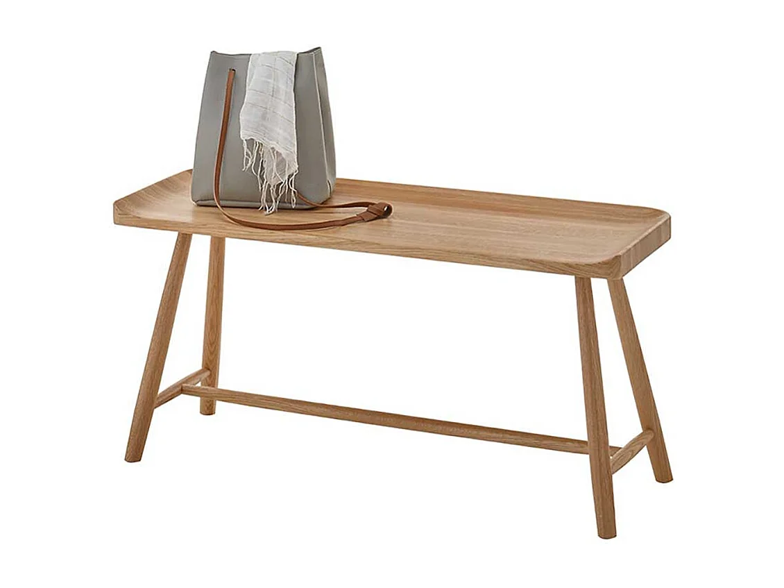 Holzbank Sitzbank aus Eiche Massivholz in modernem Design