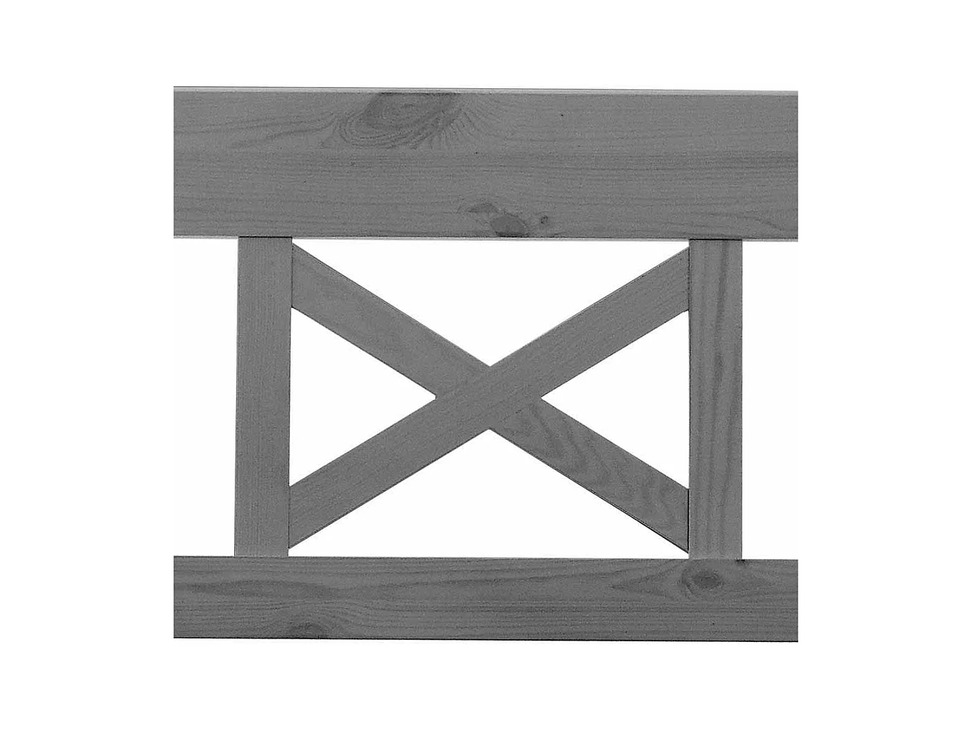 Holzbank in Grau Kiefer massiv Armlehnen