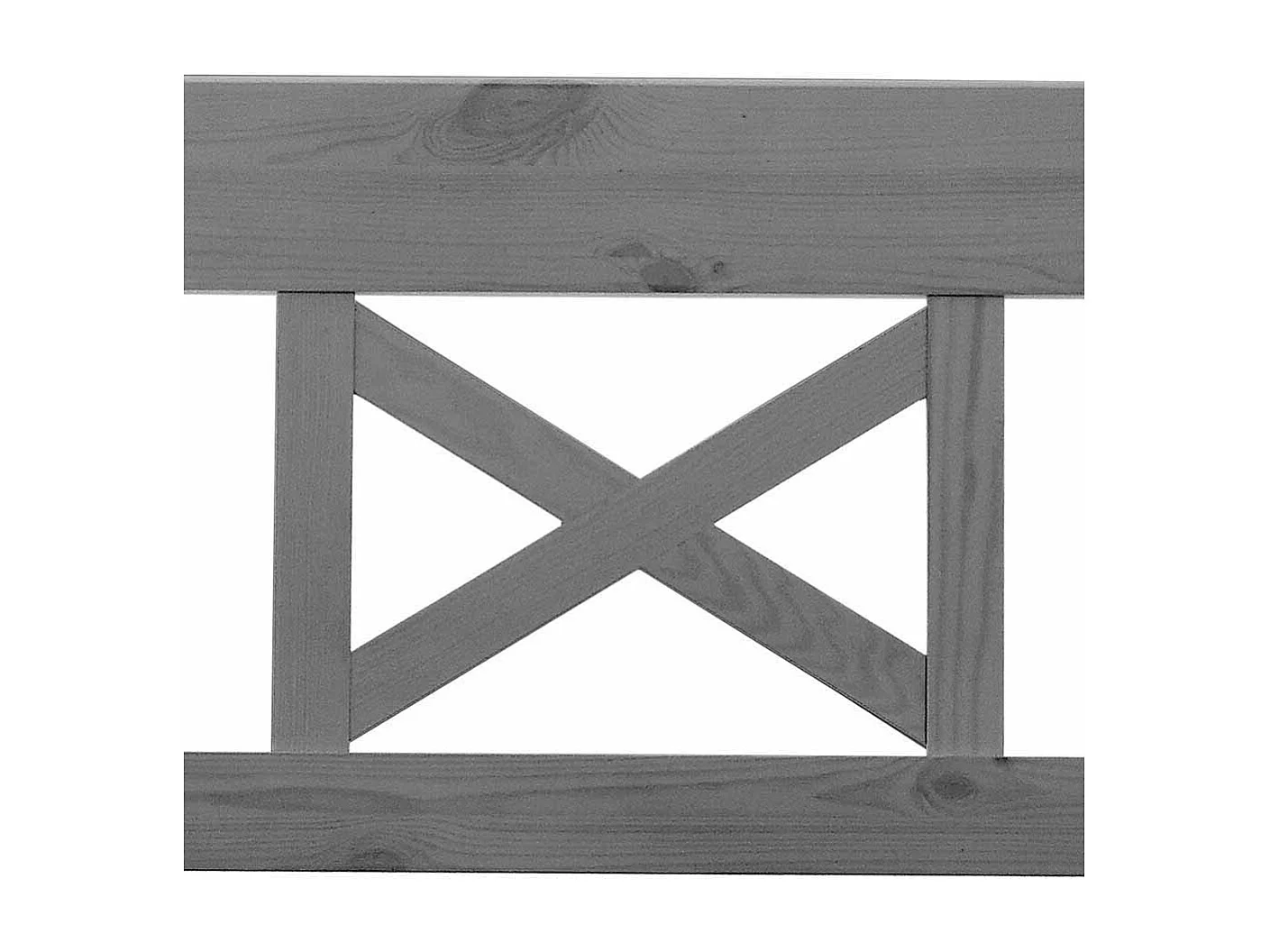 Holzbank in Grau Kiefer massiv Armlehnen