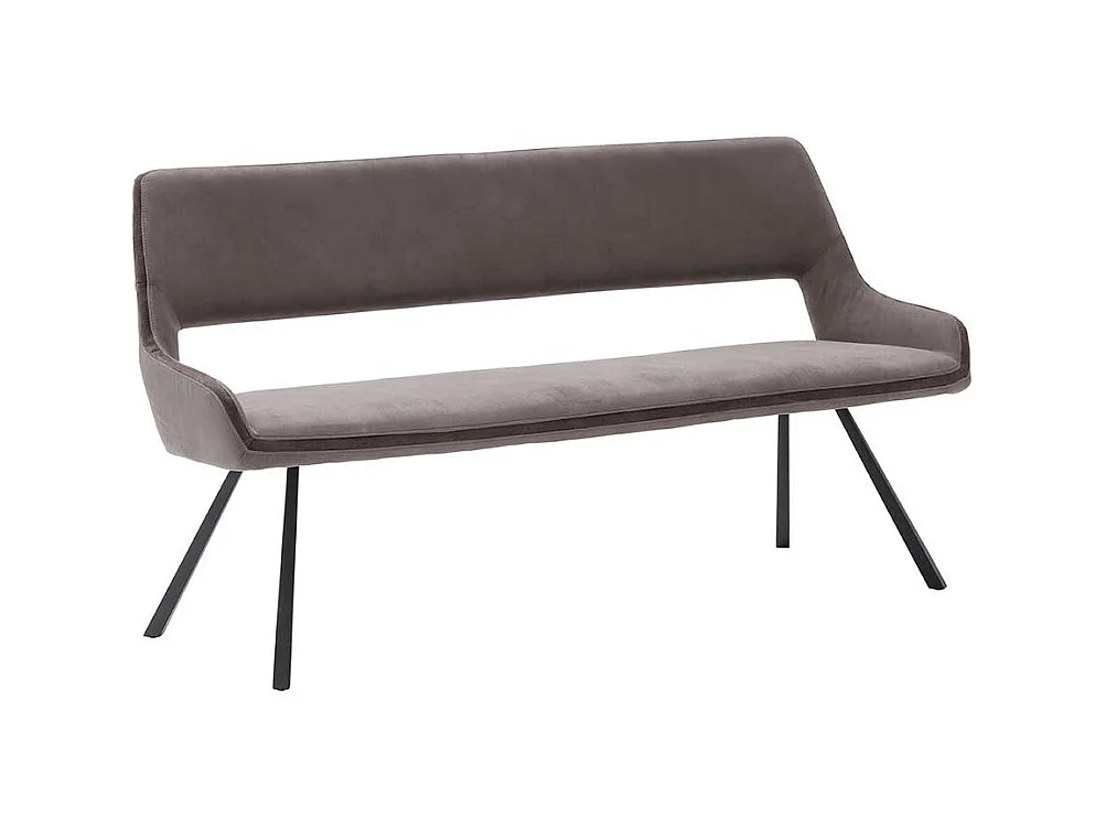 Esszimmerbank in Hellbraun Microfaser Metall Vierfußgestell