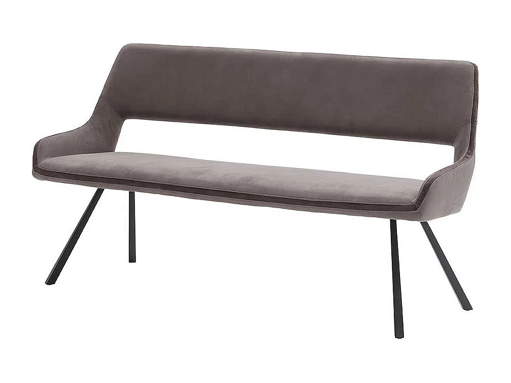 Esszimmerbank in Hellbraun Microfaser Metall Vierfußgestell