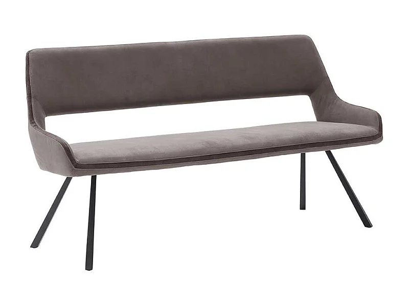 Esszimmerbank in Hellbraun Microfaser Metall Vierfußgestell