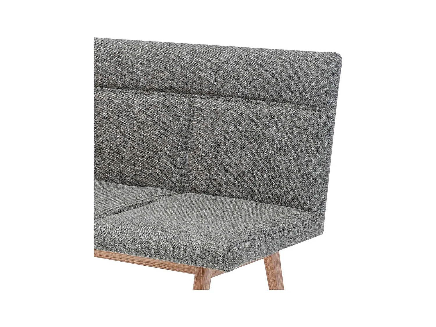 Esszimmerbank in Grau Webstoff 4-Fuß Gestell aus Eiche Massivholz