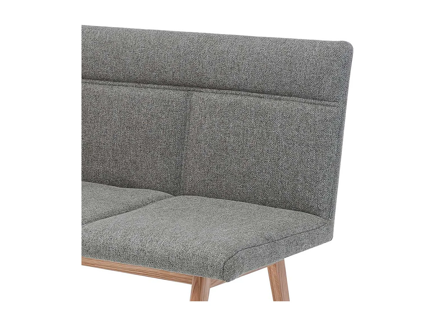 Esszimmerbank in Grau Webstoff 4-Fuß Gestell aus Eiche Massivholz