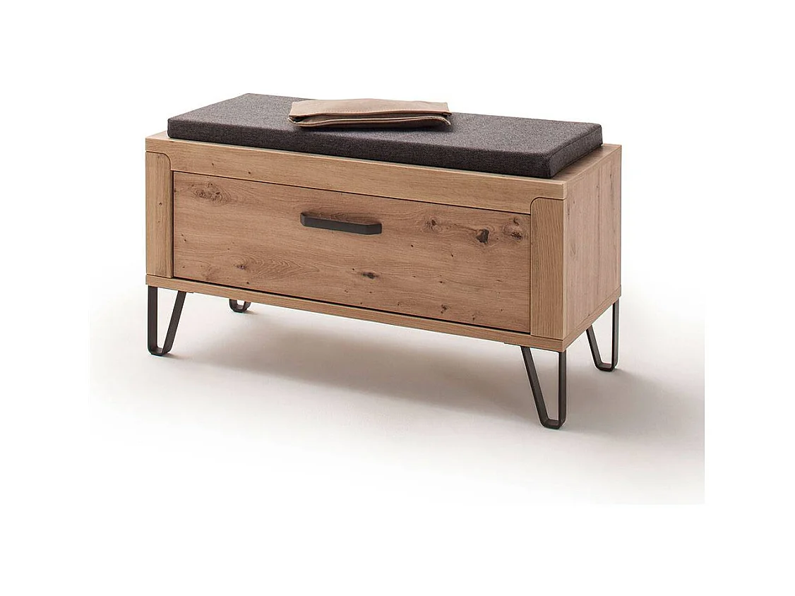 Sitzbank Dielenbank in Wildeichefarben 38 cm tief