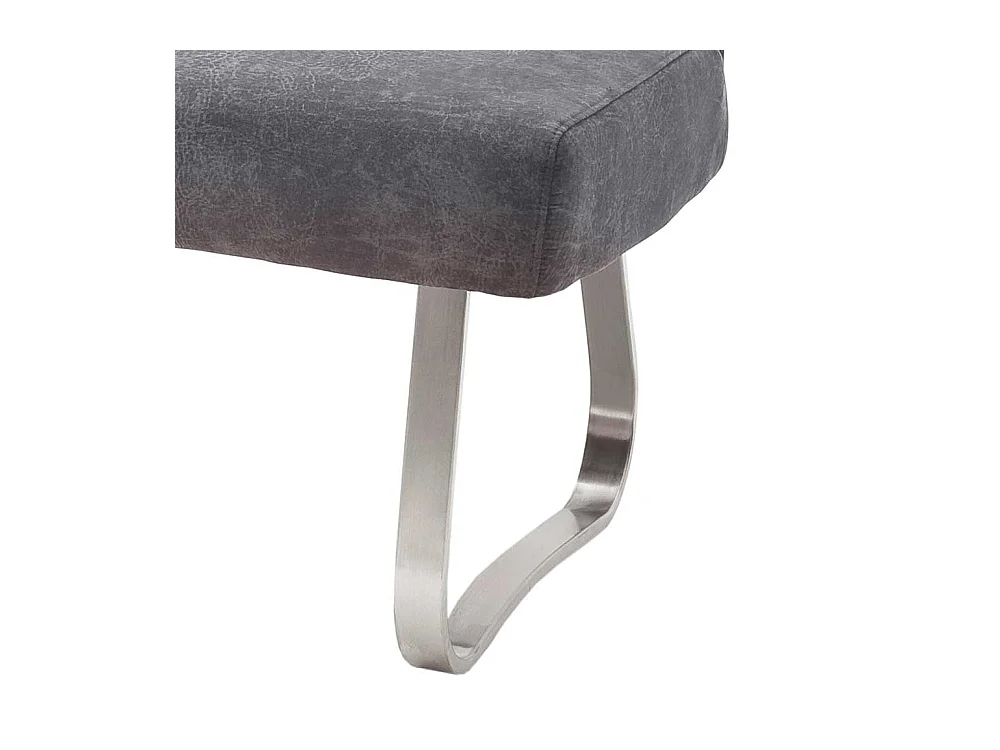 Esszimmer Sitzbank in Anthrazit Microfaser Bügelgestell aus Edelstahl