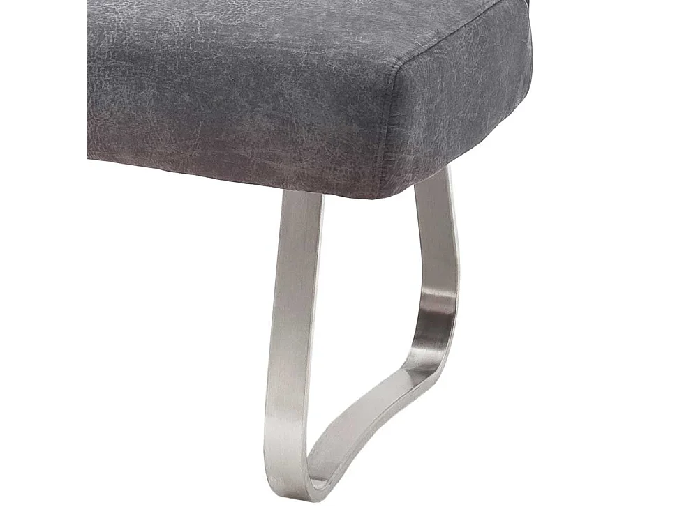 Esszimmer Sitzbank in Anthrazit Microfaser Bügelgestell aus Edelstahl