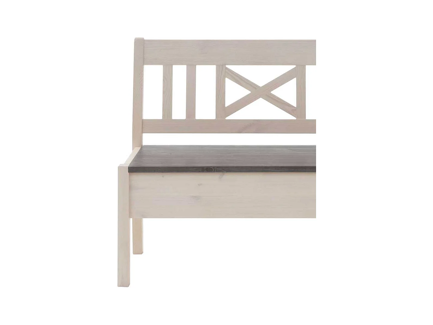 Sitzbank in Weiß Grau mit Stauraum