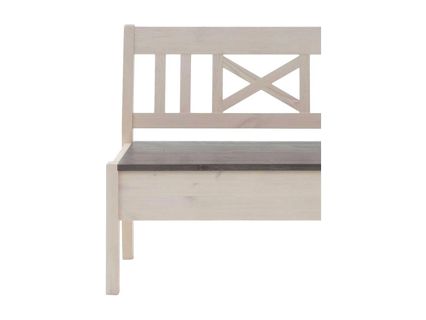 Sitzbank in Weiß Grau mit Stauraum