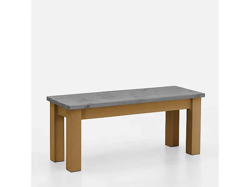 Kiefer Massivholz Küchenbank in Grau und Laugenfarben 90 cm oder 110 cm