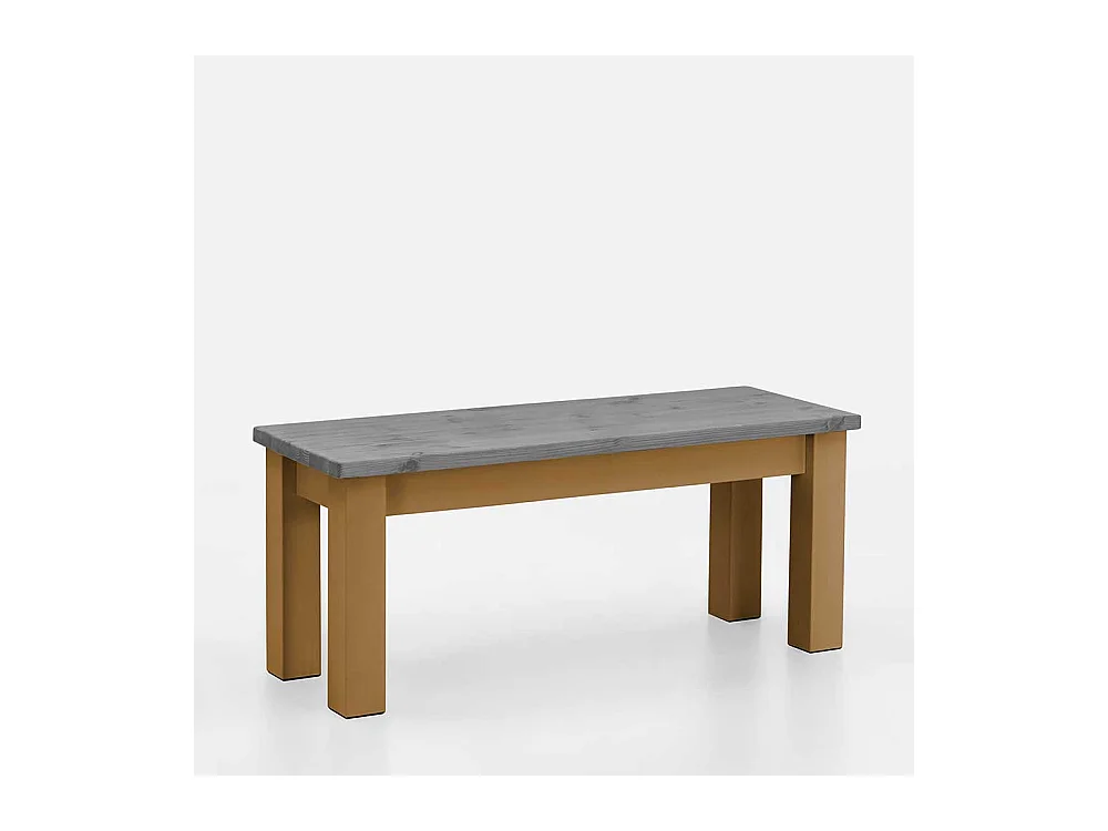 Kiefer Massivholz Küchenbank in Grau und Laugenfarben 90 cm oder 110 cm