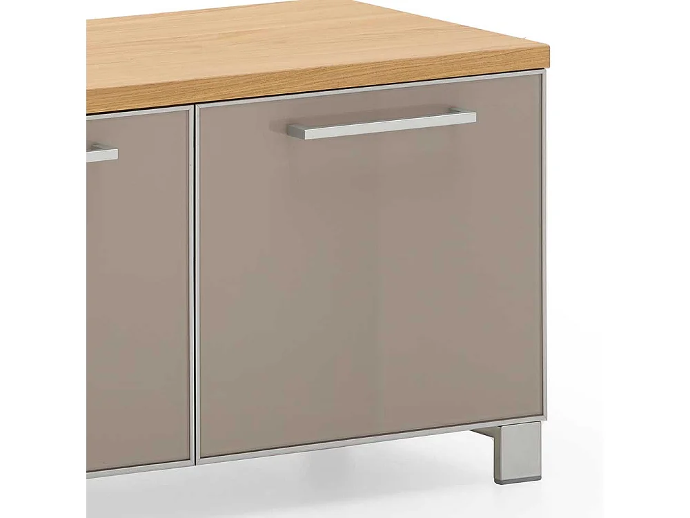 Bank für Garderobe Grau Glas Eiche Bianco