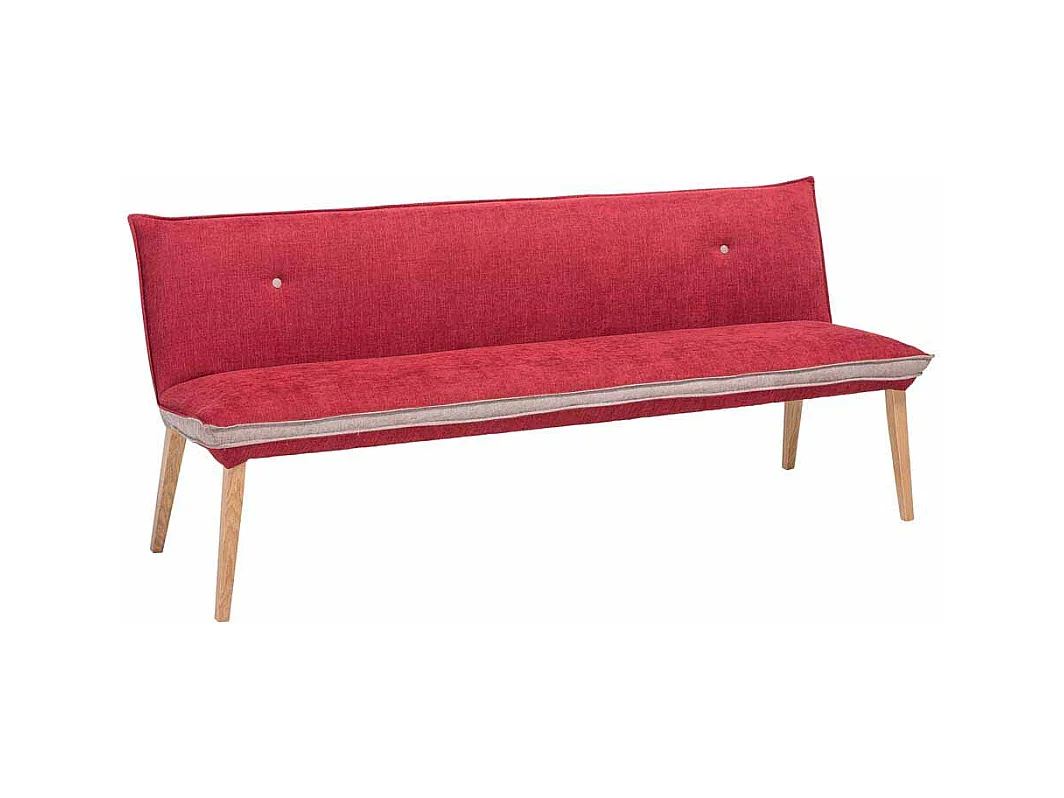 Polsterbank in Rot Beige Webstoff