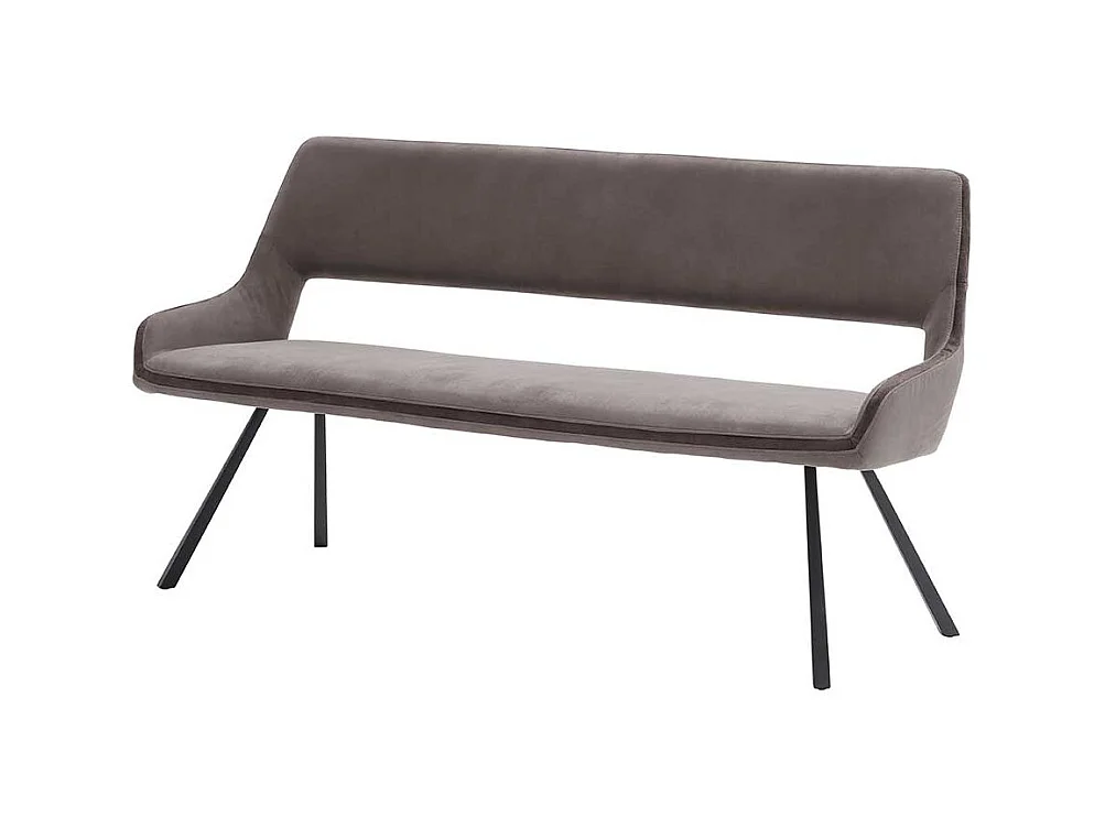 Esszimmerbank in Hellbraun Microfaser Metall Vierfußgestell