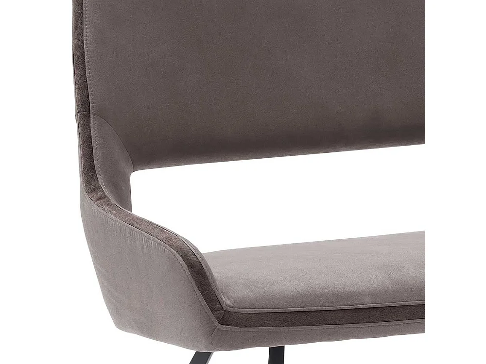 Esszimmerbank in Hellbraun Microfaser Metall Vierfußgestell