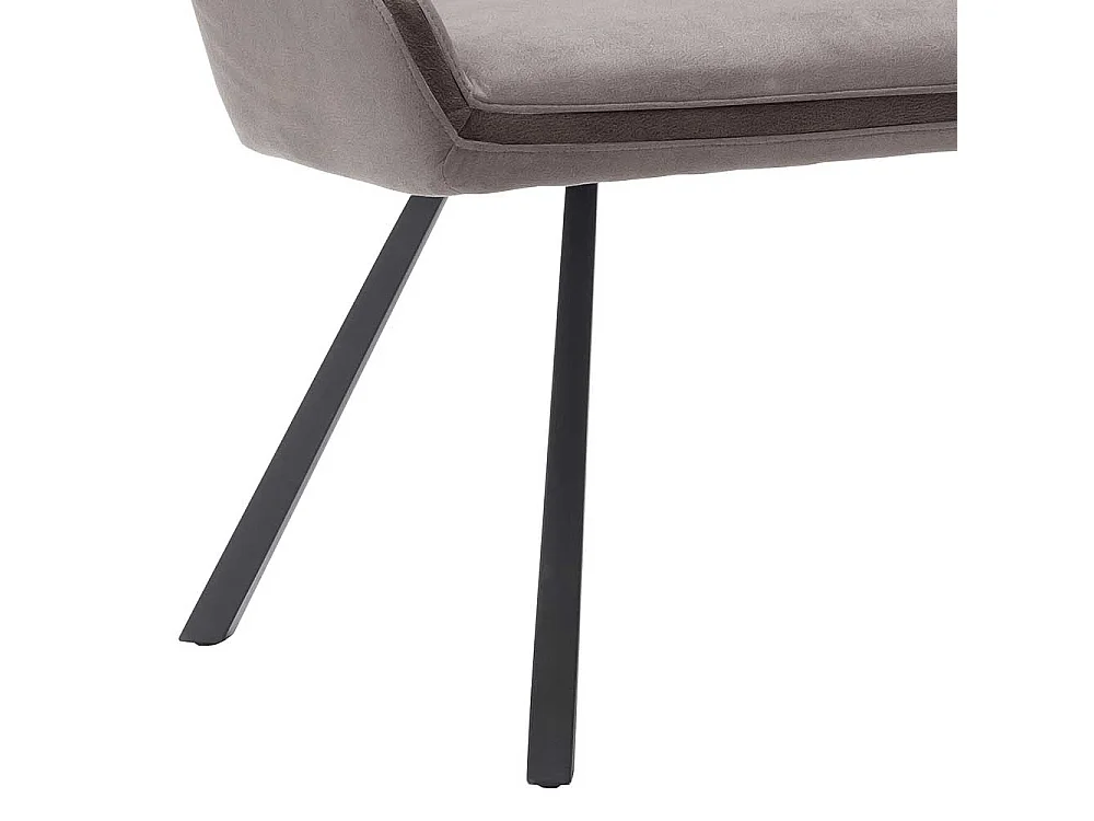 Esszimmerbank in Hellbraun Microfaser Metall Vierfußgestell