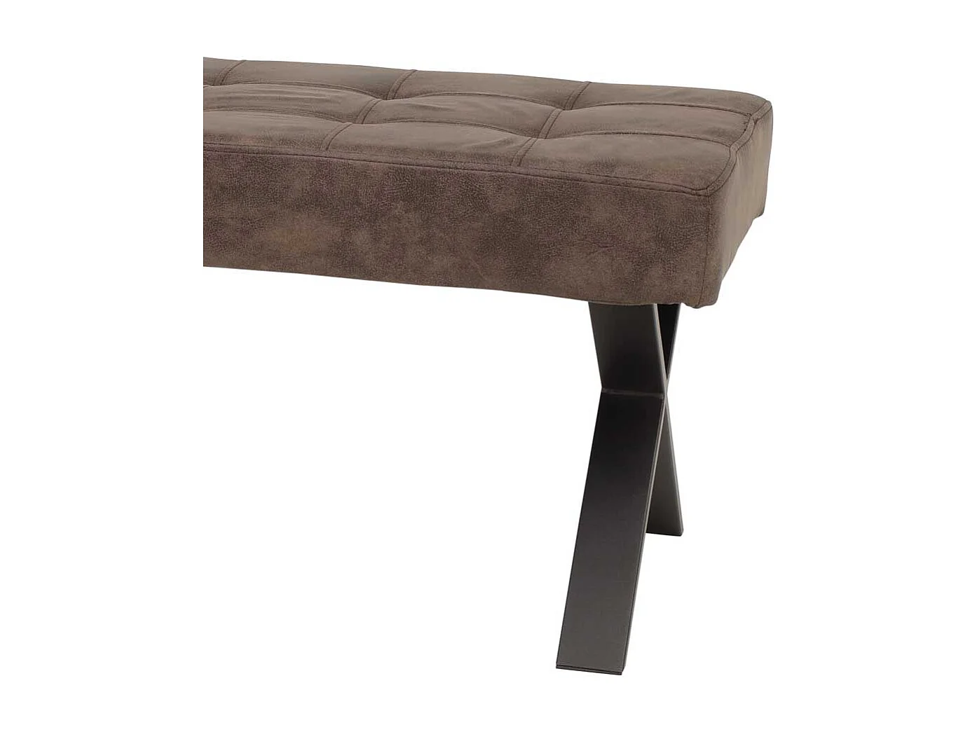 Polsterbank in Braun Stoff ohne Rückenlehne