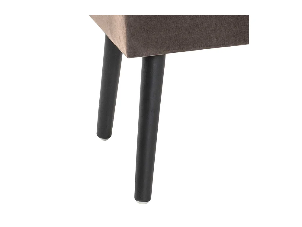 Sitztruhe mit Samtbezug in Taupe klappbarem Deckel