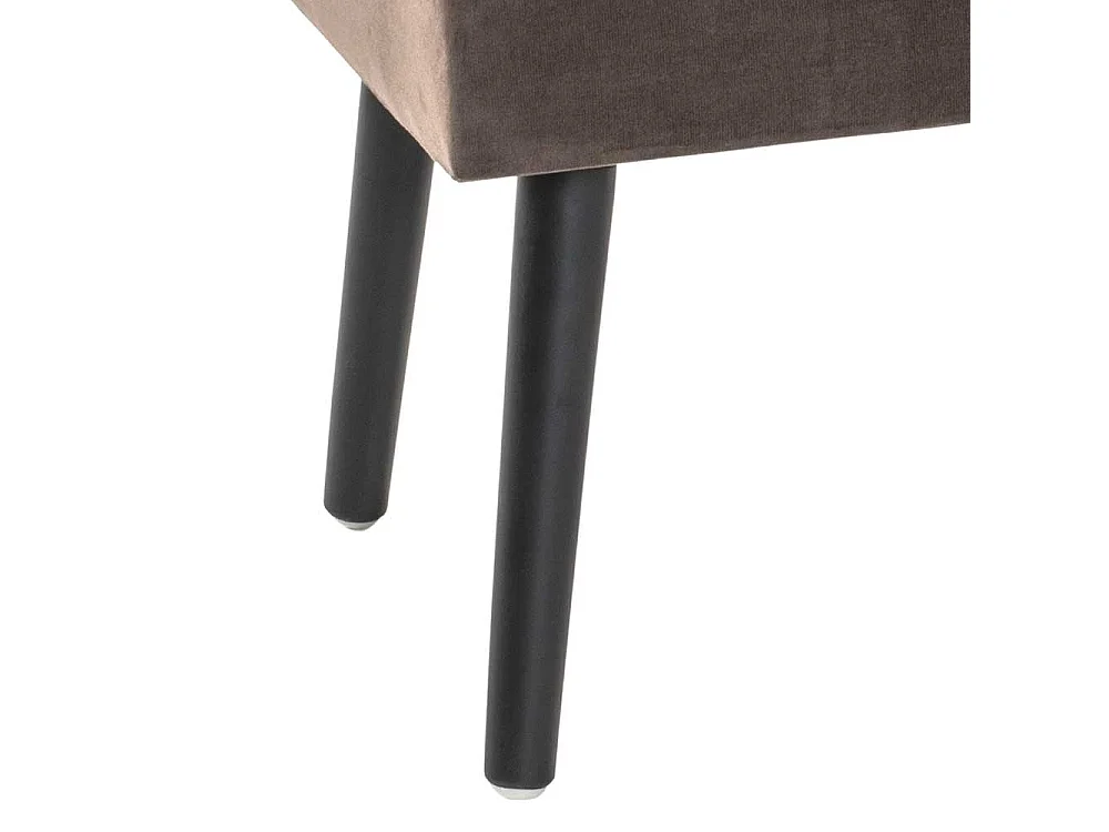 Sitztruhe mit Samtbezug in Taupe klappbarem Deckel