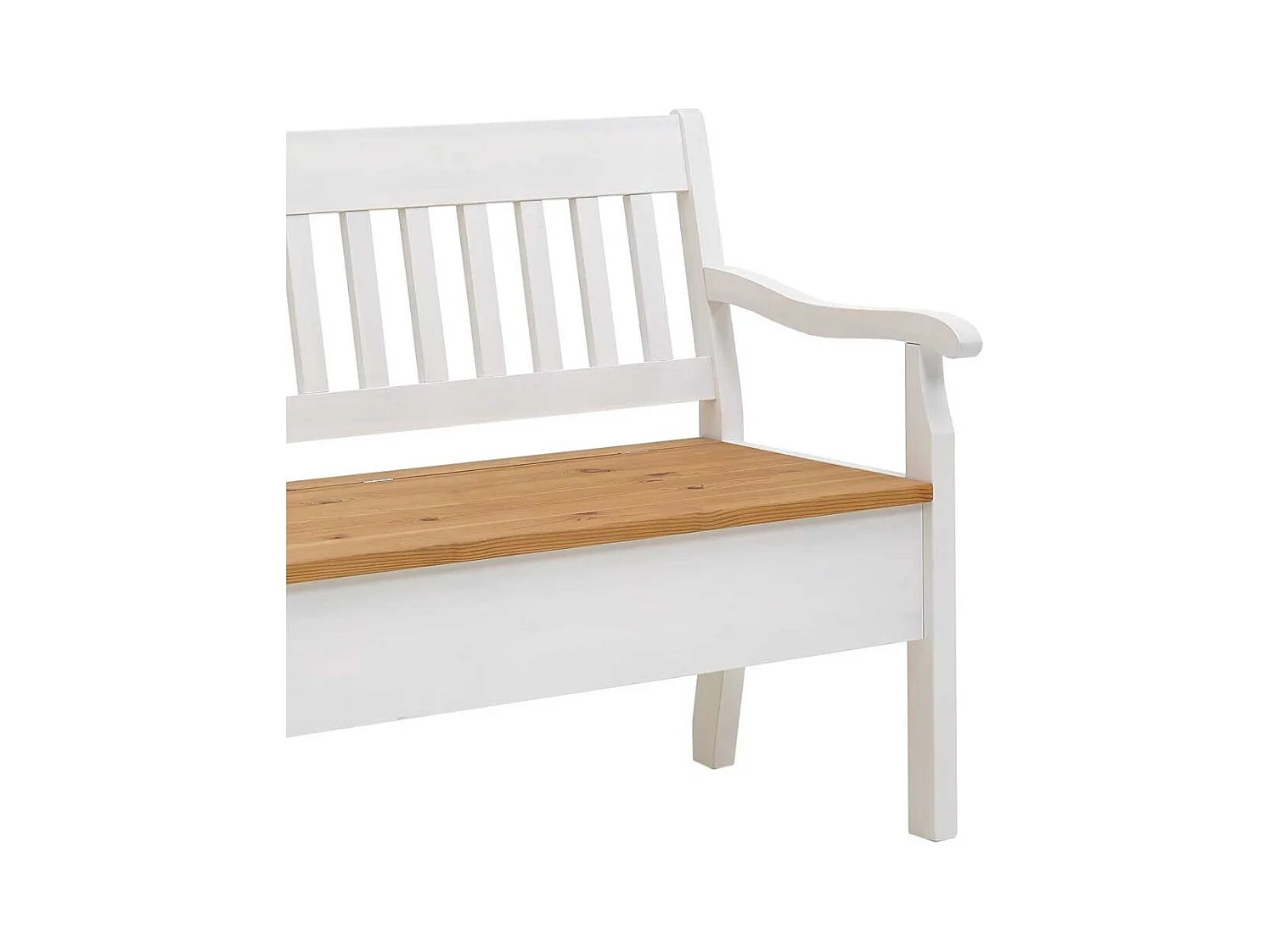 Landhaus Esszimmerbank in Weiß Stauraum