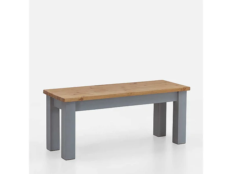 Sitzbank Holz massiv in Kiefer Grau und Laugenfarben 90 oder 110 cm