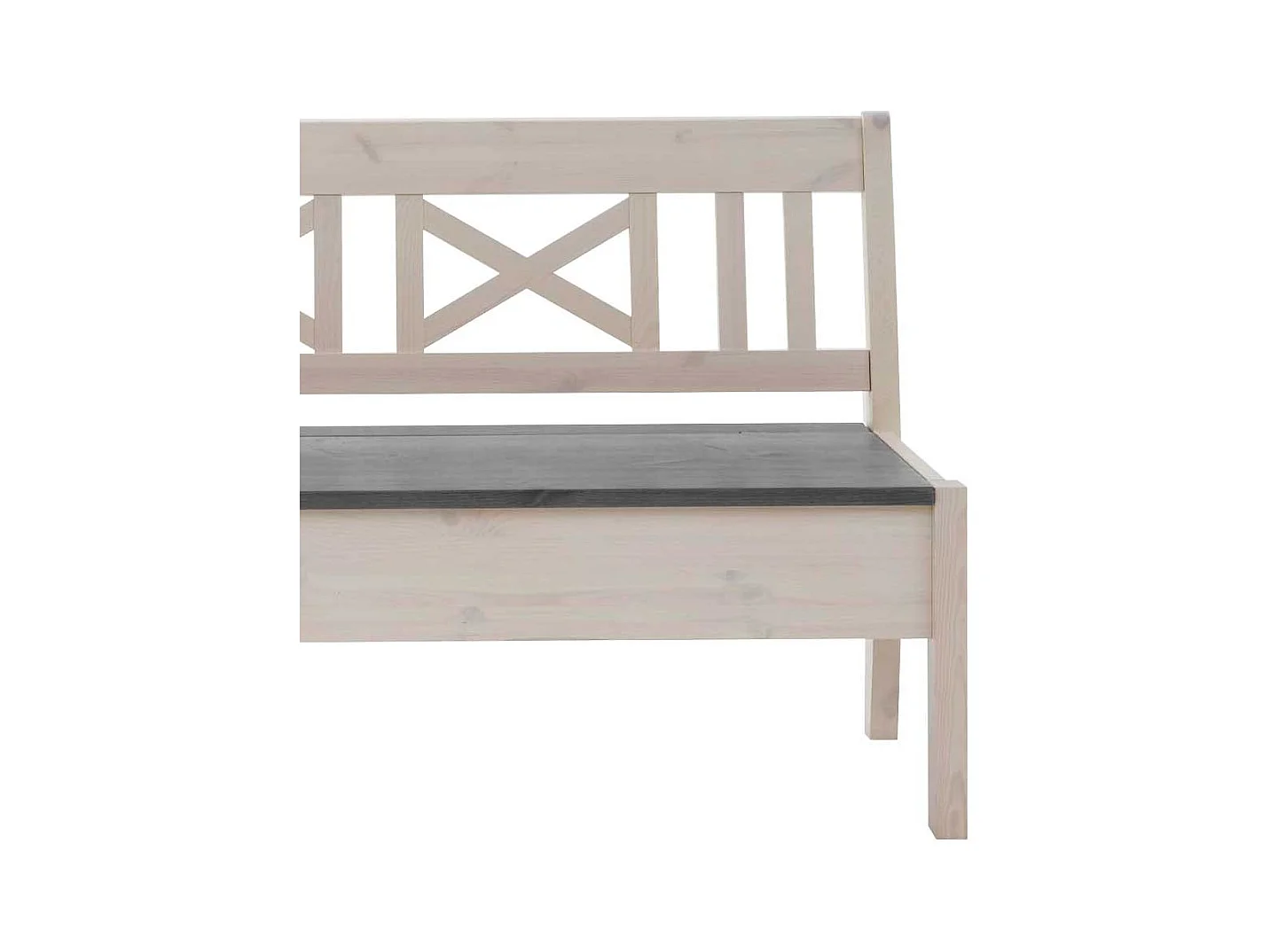 Truhenbank in Weiß Grau Kiefer massiv