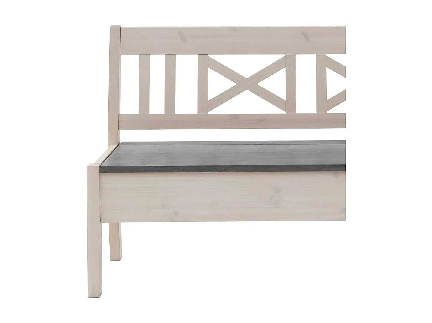 Truhenbank in Weiß Grau Kiefer massiv