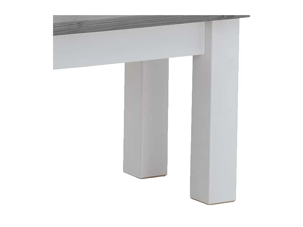 Eßzimmerbank Massivholz in Kiefer Grau und Weiß 46 cm hoch